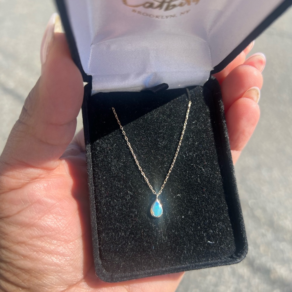 Catbird opal teardrop necklace